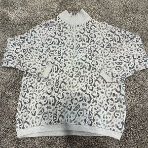 Cheetah Half Zip Sweatshirt